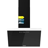 Cecotec Dunstabzugshaube Bolero Flux DT 606500 Glass Black A. 165 W mit 3 Ebenen, Front-Finish aus schwarzem…