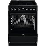 AEG CCB6446BBB 60 cm Standherd mit Glaskeramik-Kochfeld/Bräterzone/Mehrkreiskochzone/Versenkknebel/Touch-Bedienung/Grillfunktion/Display…