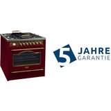 Kaiser Küchengeräte Gas-Standherd HGE 93555 RotEm//5 Jahres Garantie, Retro Gas Elektro Standherd 90…
